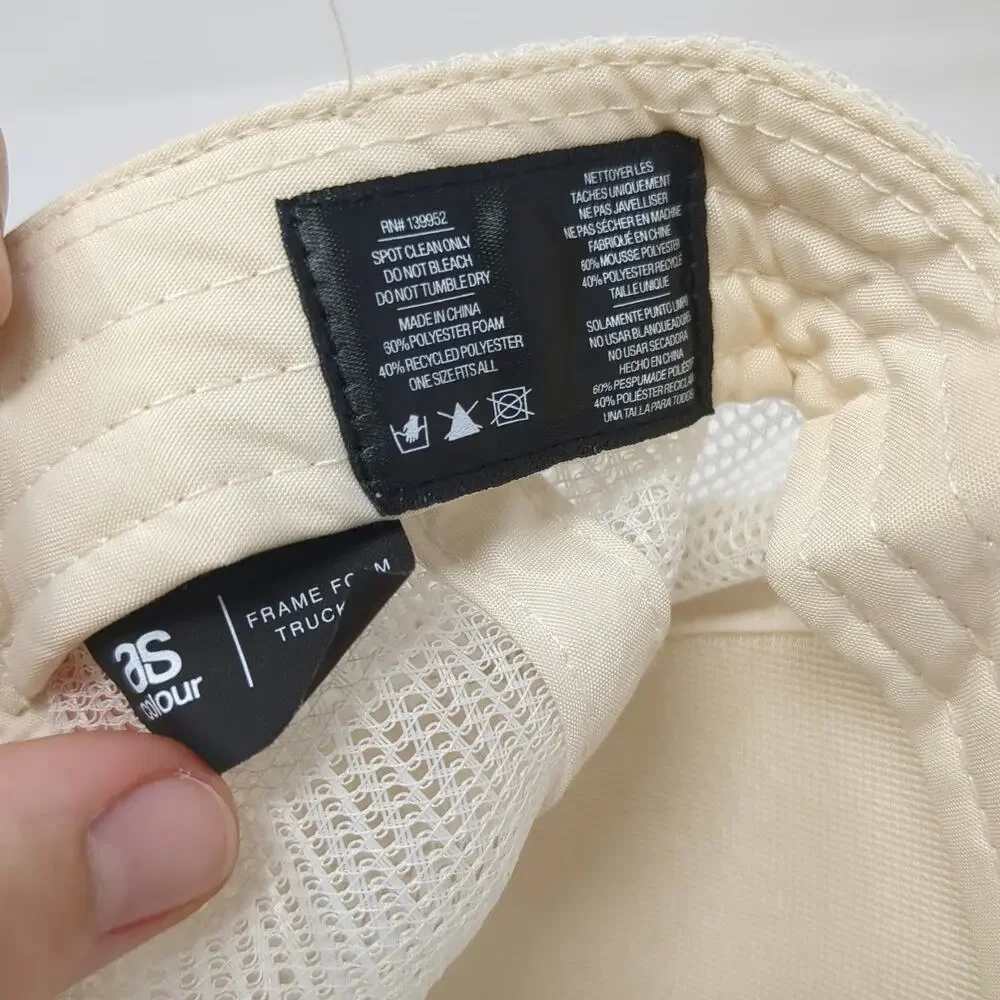 AS Colour Trucker Hat Beige One Size Mesh Back Foam Front Plunge Club Snapback
